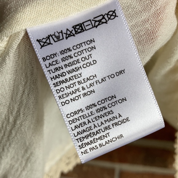 NWT Ecoté Lace High Neck Tank Cream White S - Picture 9 of 9